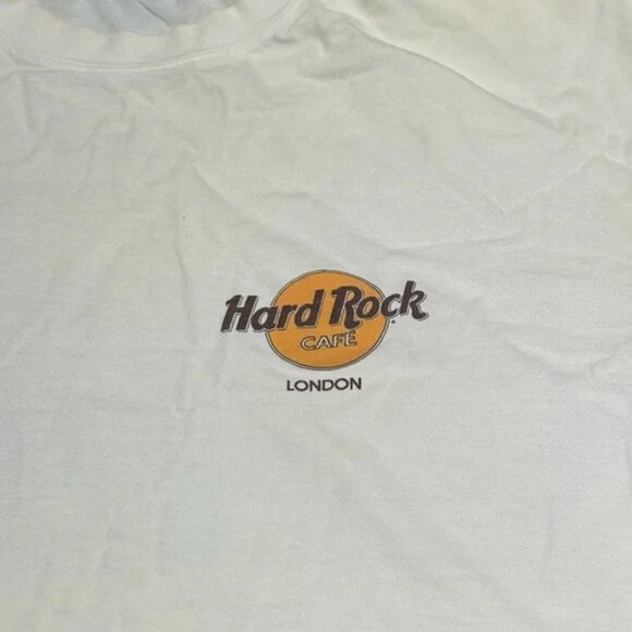 Vintage 90s Hard Rock Cafe London "The Original" White Graphic T-Shirt Tee XL - Picture 3 of 5